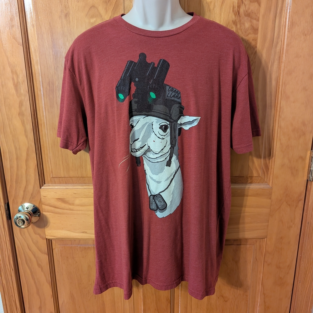 Red Graphic Short Sleeve Tee with Street-Style Art